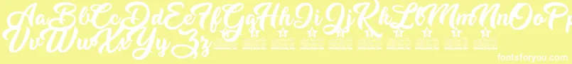 Dirty Queen Personal Use Font – White Fonts on Yellow Background