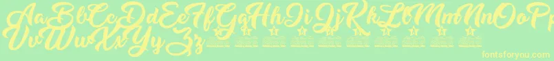 Dirty Queen Personal Use Font – Yellow Fonts on Green Background