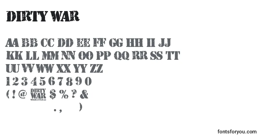 Dirty War Font – alphabet, numbers, special characters