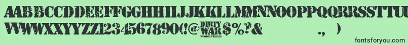 Dirty War Font – Black Fonts on Green Background