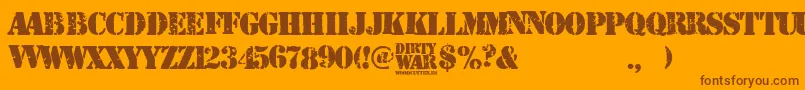 Dirty War Font – Brown Fonts on Orange Background