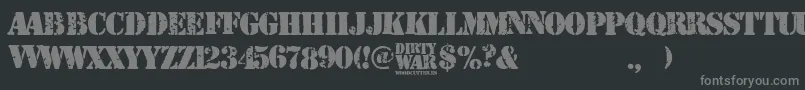 フォントDirty War – 黒い背景に灰色の文字