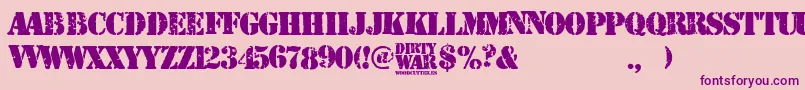 Dirty War Font – Purple Fonts on Pink Background