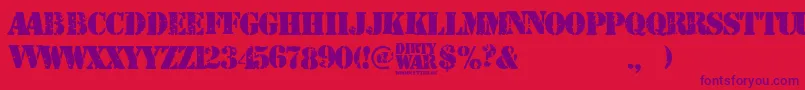 Dirty War Font – Purple Fonts on Red Background