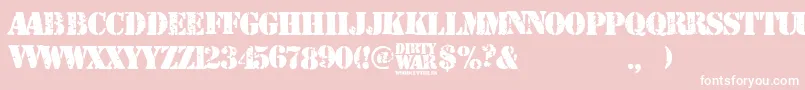 フォントDirty War – ピンクの背景に白い文字