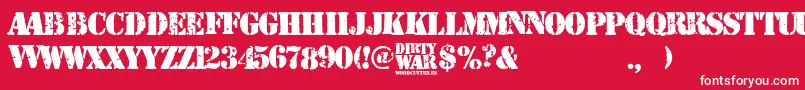 Dirty War Font – White Fonts on Red Background