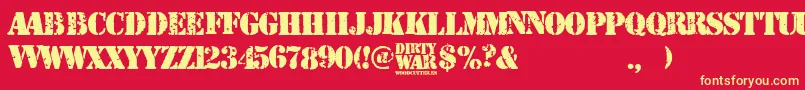 Dirty War Font – Yellow Fonts on Red Background