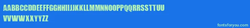 DIRTYBAG    Font – Green Fonts on Blue Background