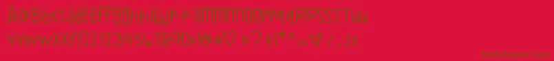 DirtyLiberties-Schriftart – Braune Schriften auf rotem Hintergrund