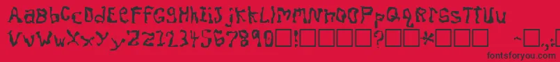 dis Font – Black Fonts on Red Background