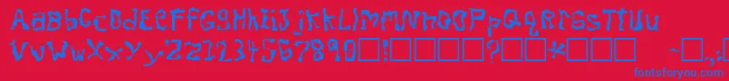 dis Font – Blue Fonts on Red Background