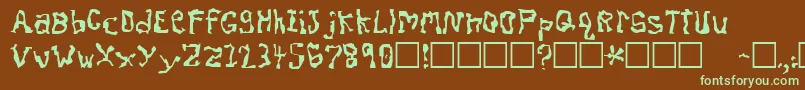 dis Font – Green Fonts on Brown Background