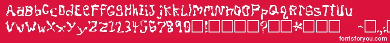 dis Font – White Fonts on Red Background