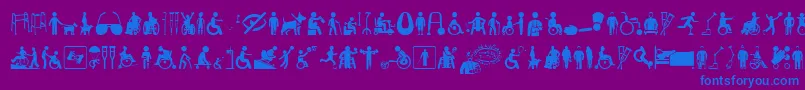 DisabledIcons Font – Blue Fonts on Purple Background