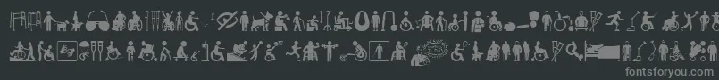 DisabledIcons-fontti – harmaat kirjasimet mustalla taustalla
