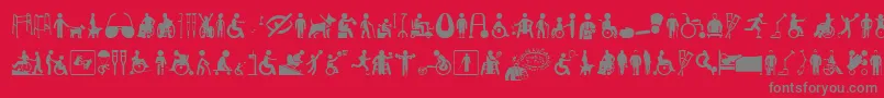 フォントDisabledIcons – 赤い背景に灰色の文字