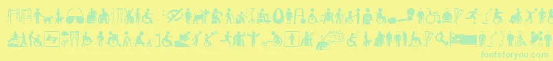 DisabledIcons Font – Green Fonts on Yellow Background
