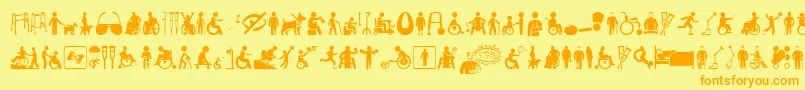 Czcionka DisabledIcons – pomarańczowe czcionki na żółtym tle
