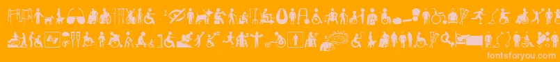 Police DisabledIcons – polices roses sur fond orange