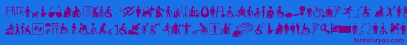 DisabledIcons-Schriftart – Violette Schriften auf blauem Hintergrund