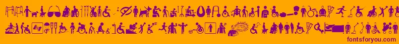 DisabledIcons Font – Purple Fonts on Orange Background