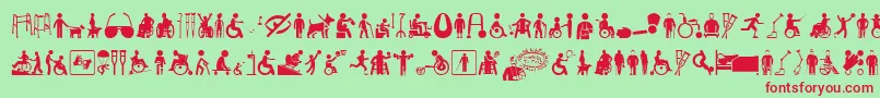 DisabledIcons Font – Red Fonts on Green Background