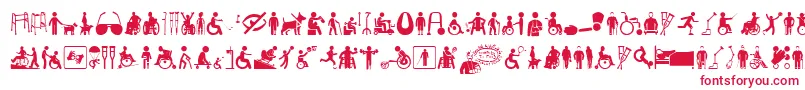 Fonte DisabledIcons – fontes vermelhas em um fundo branco