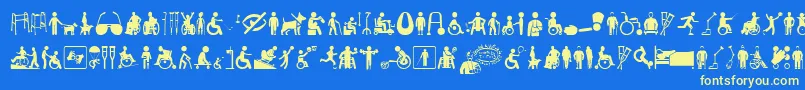 DisabledIcons Font – Yellow Fonts on Blue Background