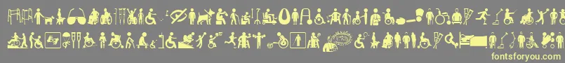 DisabledIcons-fontti – keltaiset fontit harmaalla taustalla