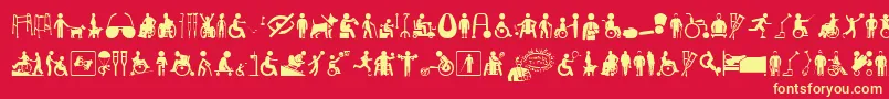 DisabledIcons Font – Yellow Fonts on Red Background