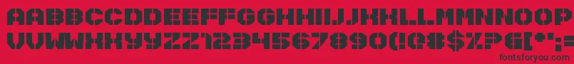 Disarmer Font – Black Fonts on Red Background