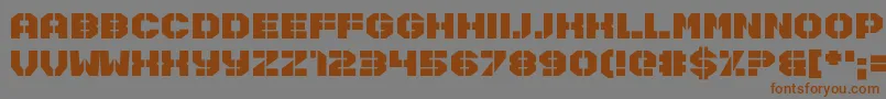 Disarmer-Schriftart – Braune Schriften auf grauem Hintergrund