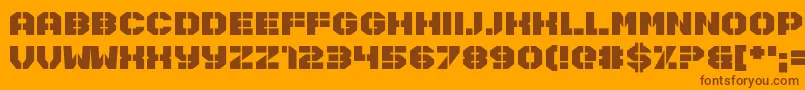 Disarmer Font – Brown Fonts on Orange Background
