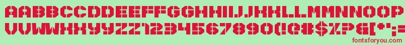 Disarmer Font – Red Fonts on Green Background