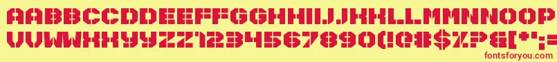 Disarmer Font – Red Fonts on Yellow Background