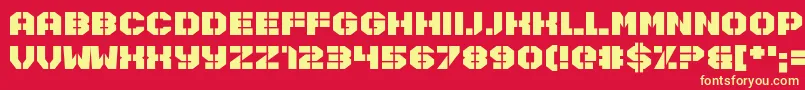 Disarmer Font – Yellow Fonts on Red Background