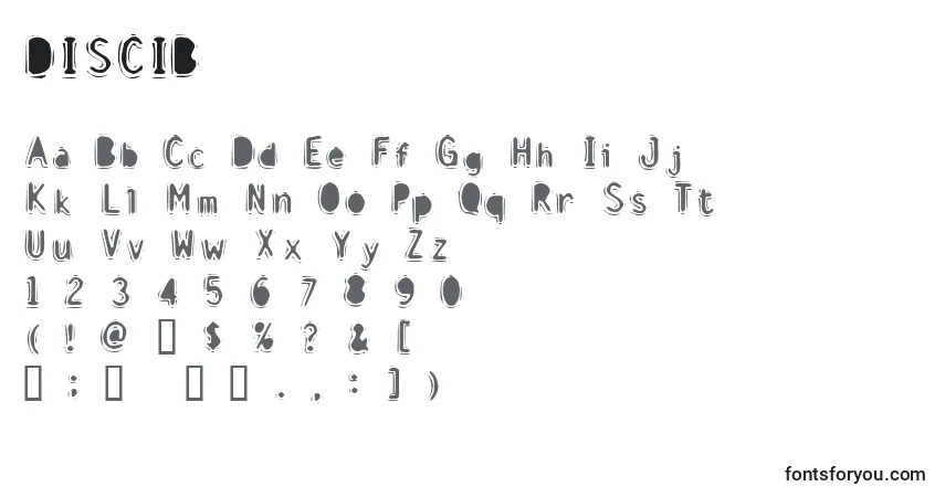 DISCIB   (125153)-fontti – aakkoset, numerot, erikoismerkit