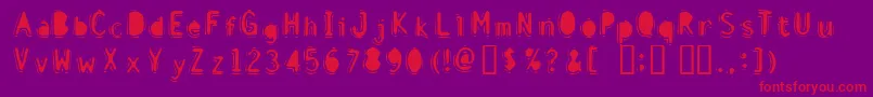 Czcionka DISCIB   – czerwone czcionki na fioletowym tle