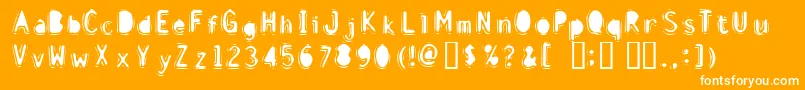 DISCIB  -Schriftart – Weiße Schriften auf orangefarbenem Hintergrund