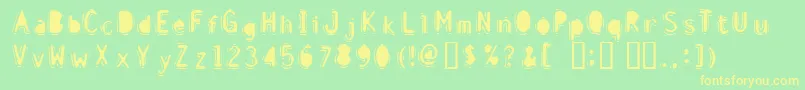 フォントDISCIB   – 黄色の文字が緑の背景にあります