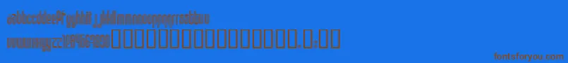 フォントDISCO1   – 茶色の文字が青い背景にあります。