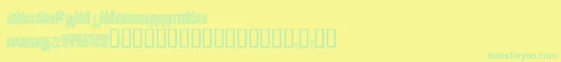 DISCO1  -fontti – vihreät fontit keltaisella taustalla