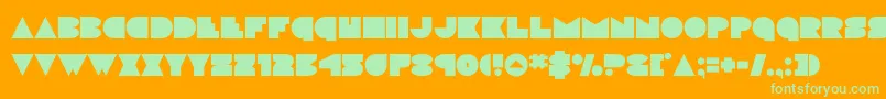 Fonte discodeck – fontes verdes em um fundo laranja