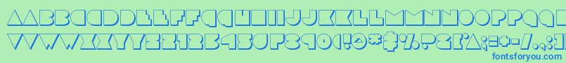 discodeck3d Font – Blue Fonts on Green Background