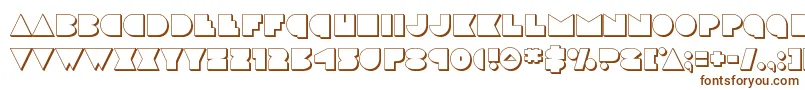 discodeck3d-Schriftart – Braune Schriften auf weißem Hintergrund