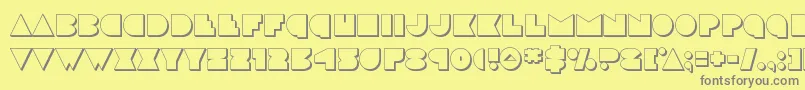 discodeck3d Font – Gray Fonts on Yellow Background