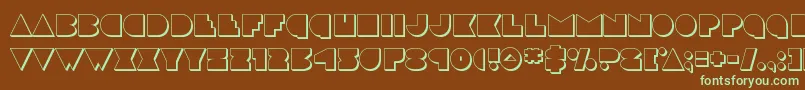 discodeck3d-fontti – vihreät fontit ruskealla taustalla