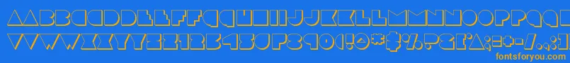 discodeck3d Font – Orange Fonts on Blue Background