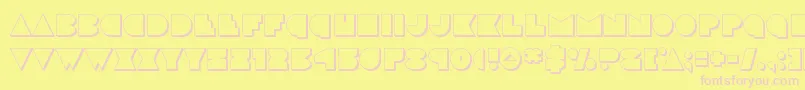 discodeck3d-fontti – vaaleanpunaiset fontit keltaisella taustalla
