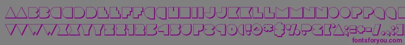 フォントdiscodeck3d – 紫色のフォント、灰色の背景